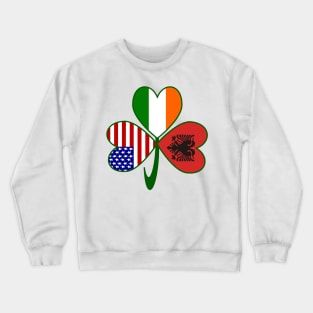 Albania Ireland USA Flags Shamrock Crewneck Sweatshirt